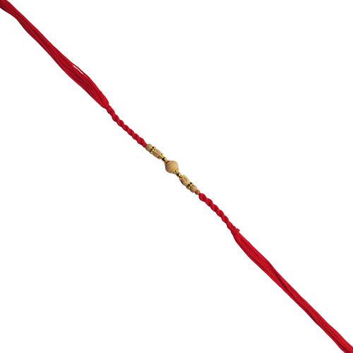 Classic Beaded Bhai Rakhi with Golden Centerpiece