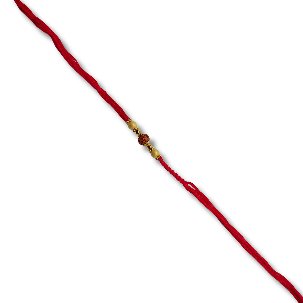 Red and Gold Designer Bhai Rakhi with Beadwork