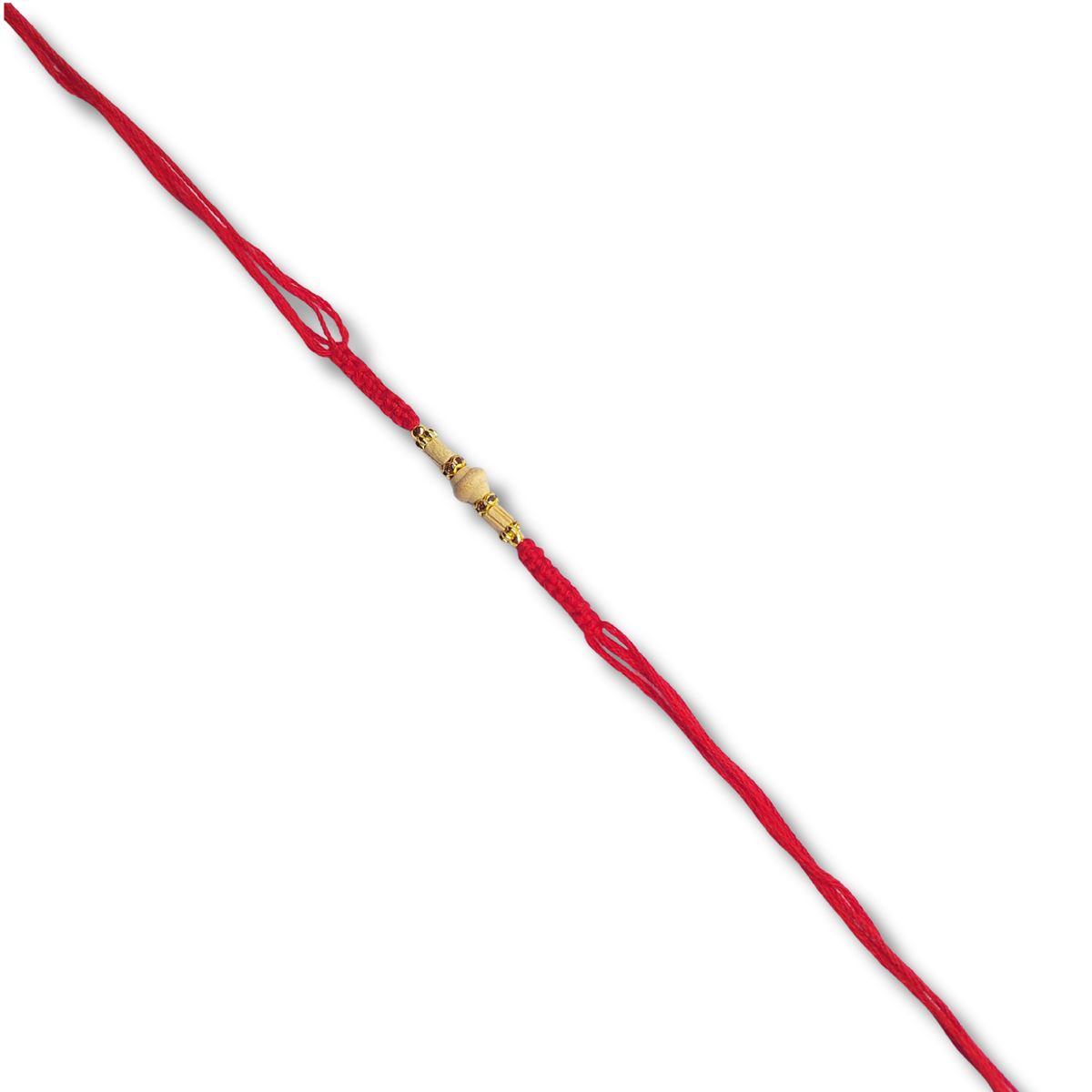 Red Double-Thread Bhai Rakhi with Beadwork