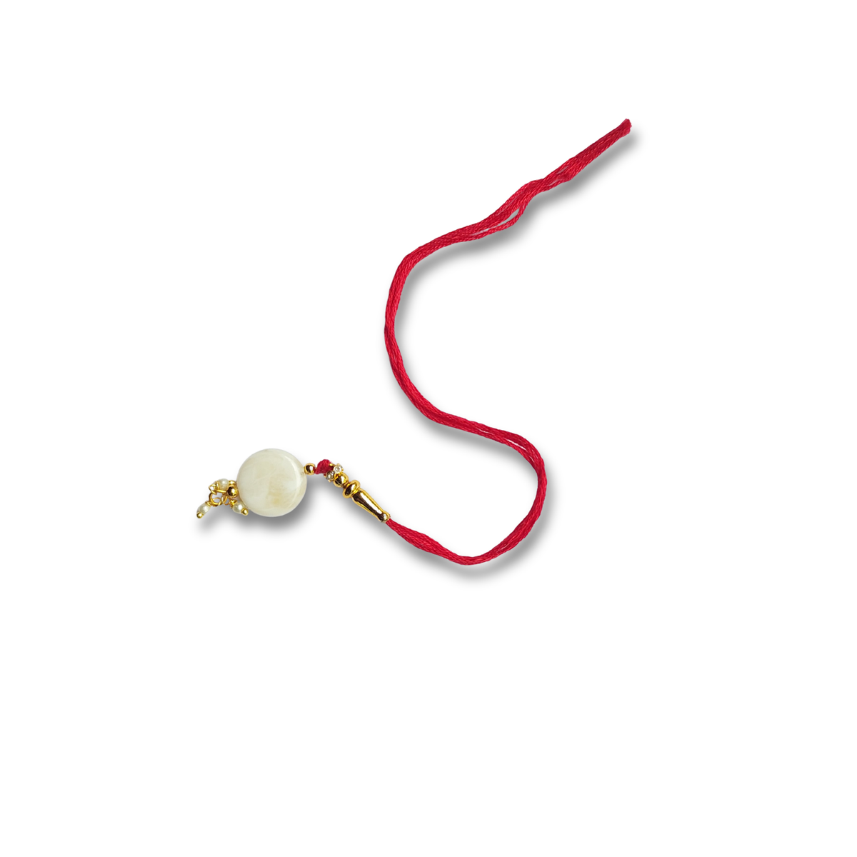 Classic Pearl Bhabhi Lumba Rakhi with Red Thread