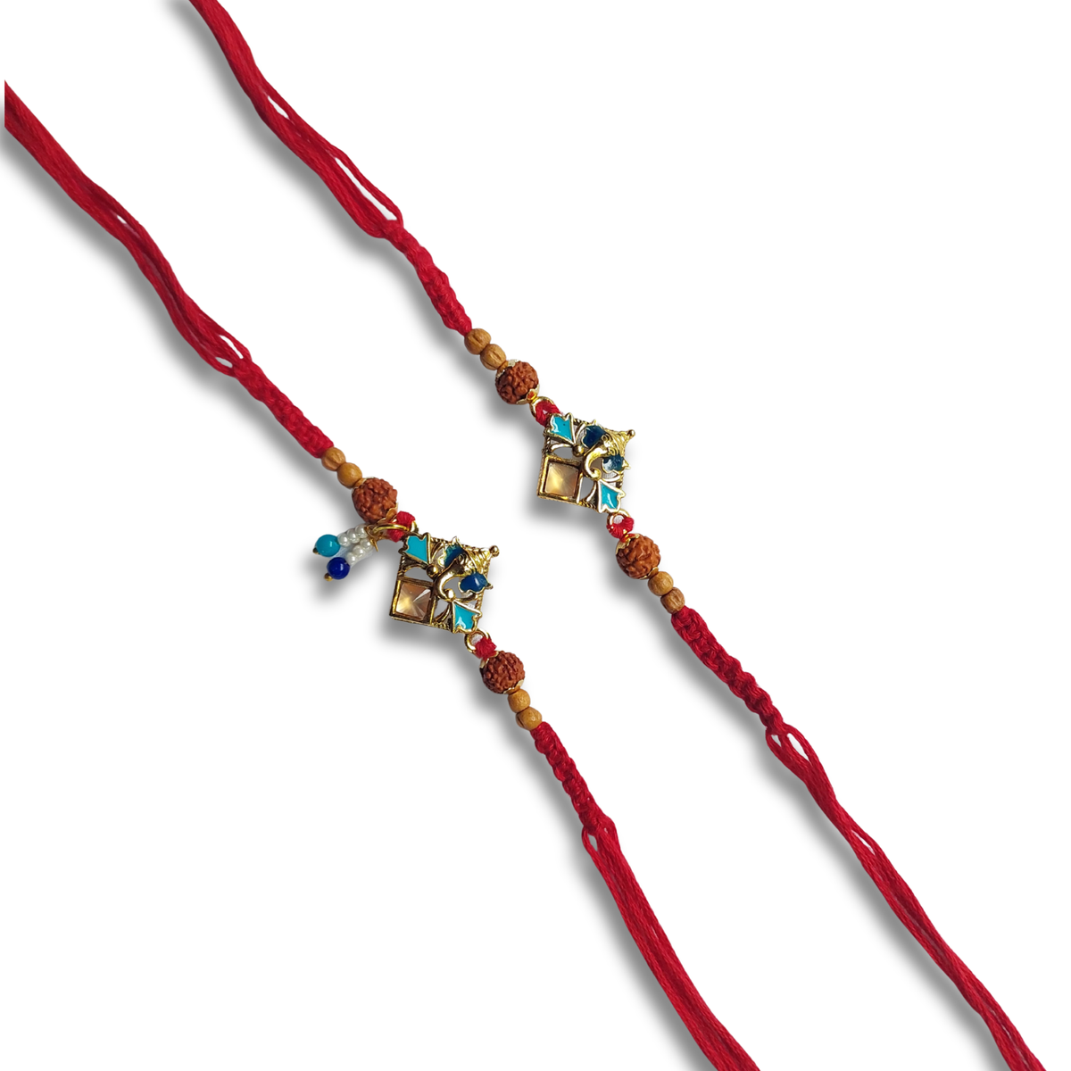 Designer Star Charm Bhai Bhabhi Rakhi Set