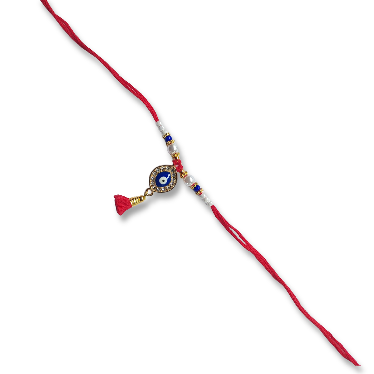 Blue Evil Eye Designer Lumba Rakhi for Bhabhi