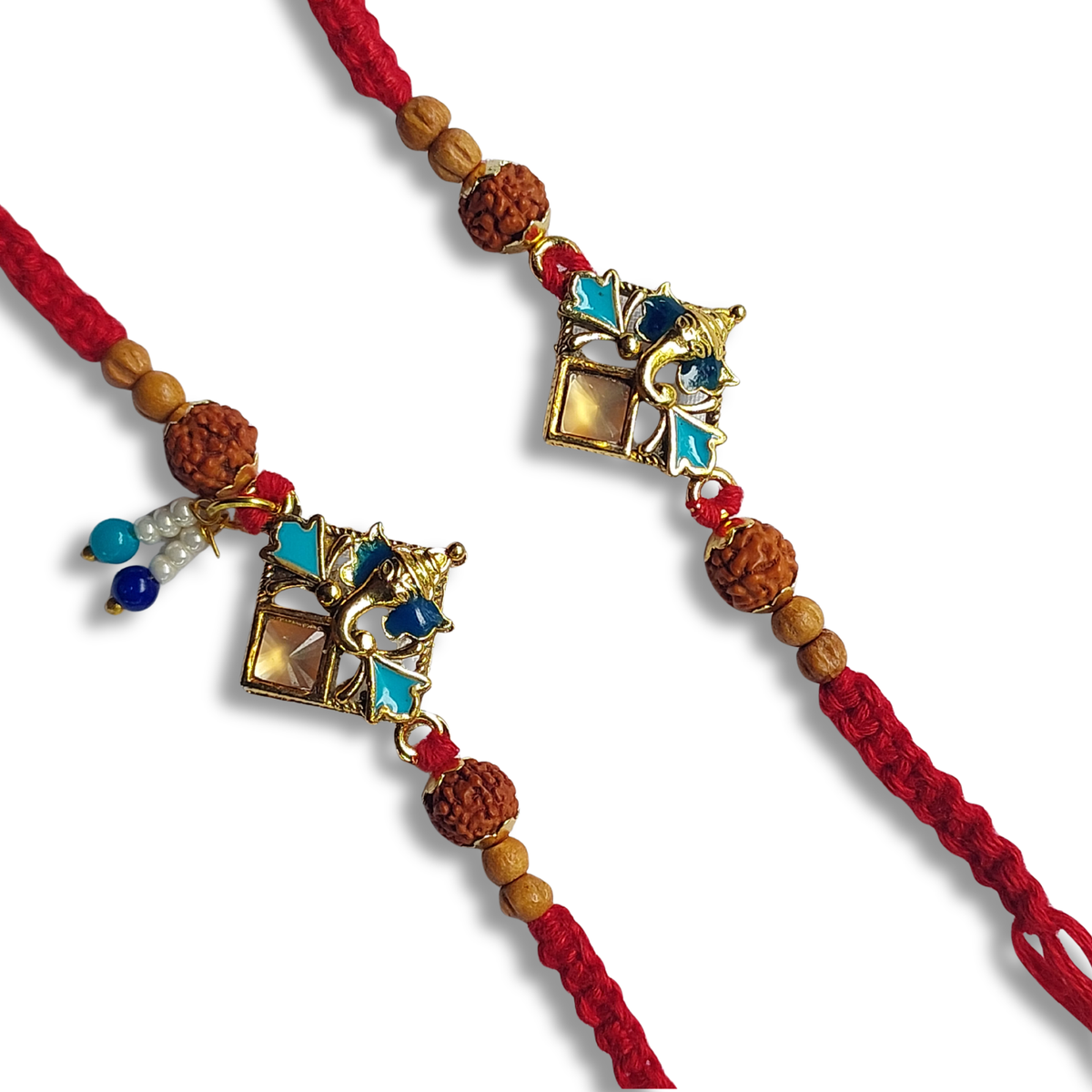 Designer Star Charm Bhai Bhabhi Rakhi Set