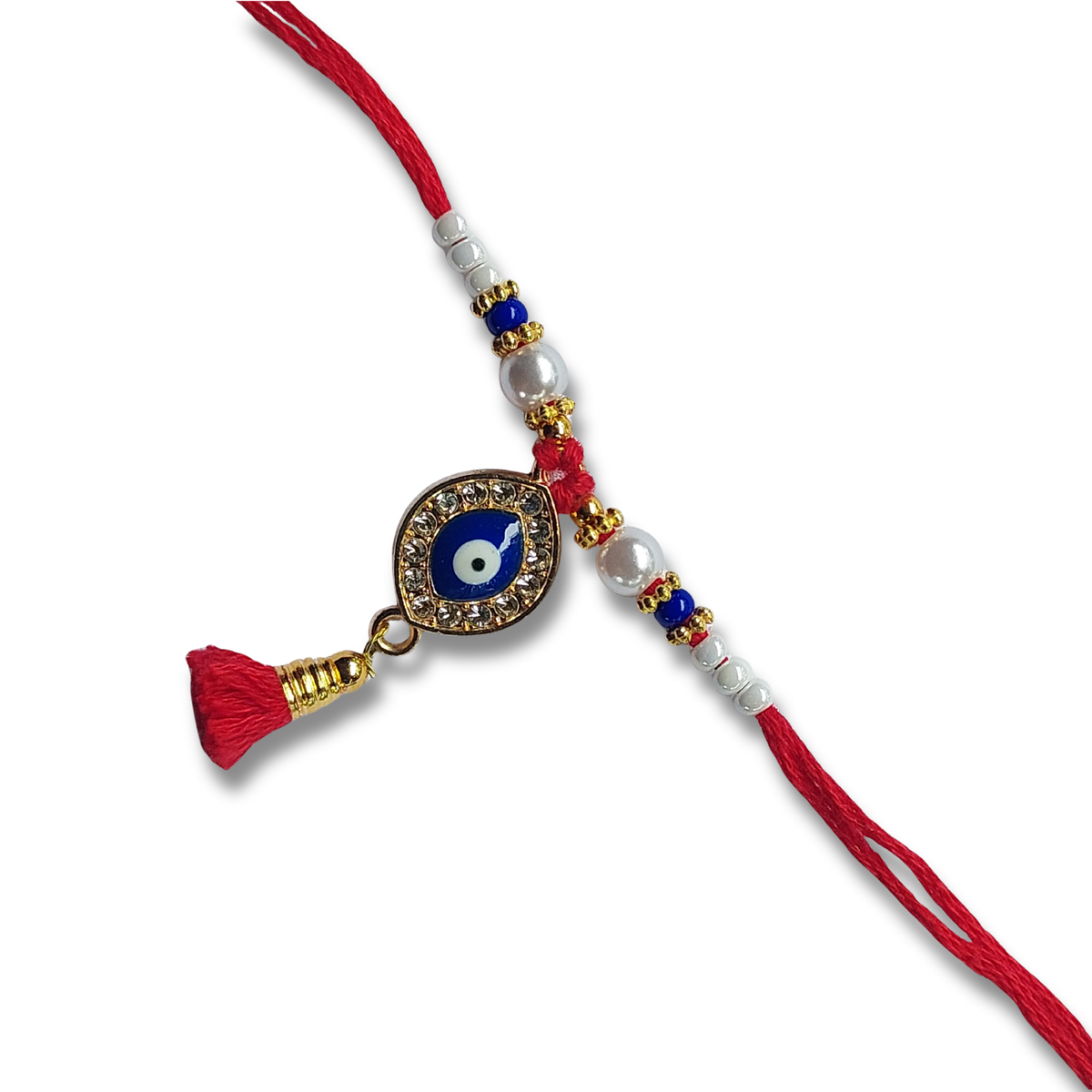 Blue Evil Eye Designer Lumba Rakhi for Bhabhi